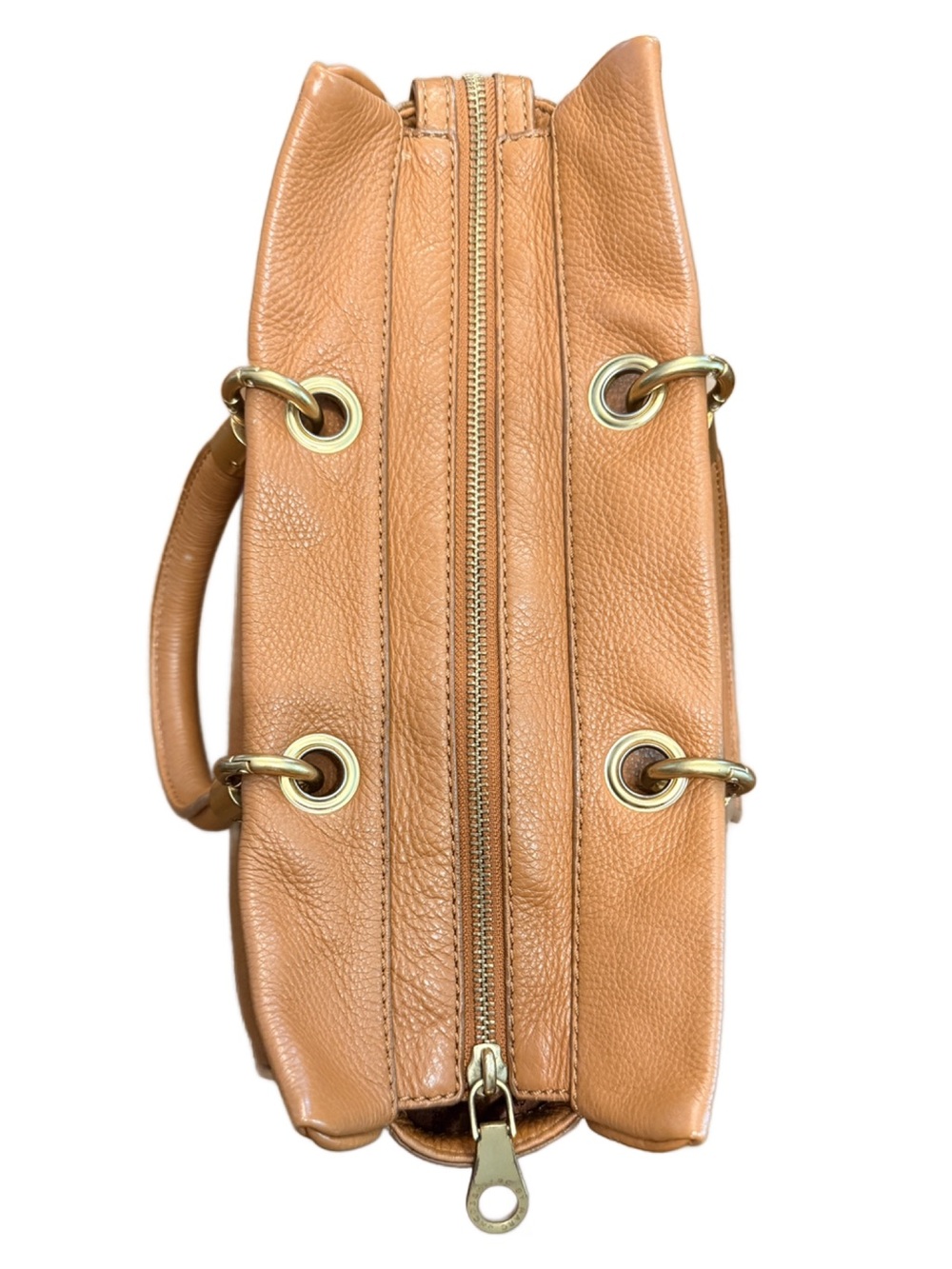 Marc by Marc Jacobs Too Hot to Handle Satchel Cognac Gold Pebbled Leather - Picture 5 of 13